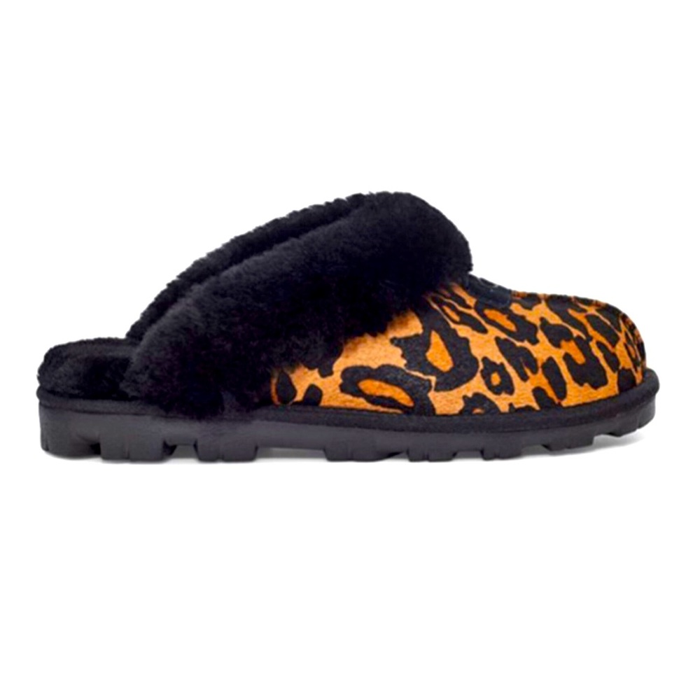UGG WOMEN'S COQUETTE LEOPARD PRINT SLIPPERS